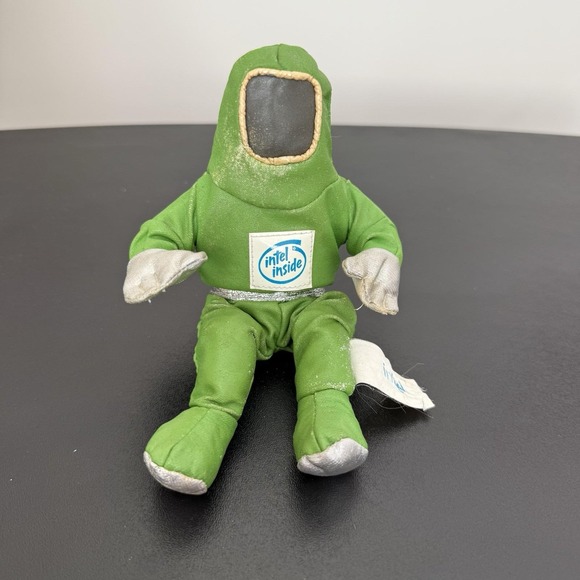 Vintage Intel Inside Astronaut Plush Promo Doll Green 1990s Advertising
